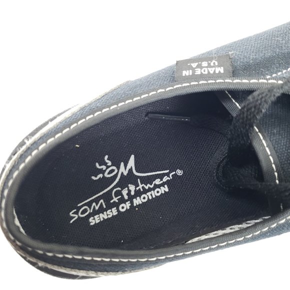 SOM Sense of Motion Footwear Black Canvas Lightweight Shoe Men 7 Women 8.5 - Picture 3 of 7